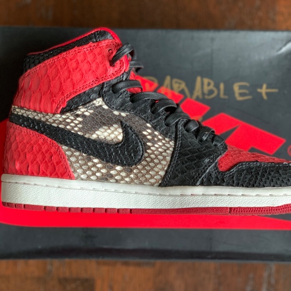 2014 AUTHENTIC AIR JORDAN 1 JBF CUSTOMS CHICAGO BRED main image 4